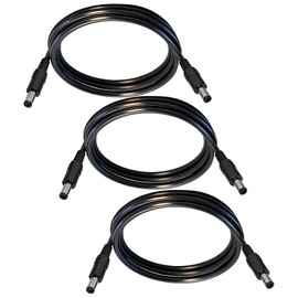 5.5mm x 2.1mm 12V DC Power Cable 3-Pack,DC5521 Male to Male Extension Cable 18AWG for CCTV Surveillance Camera,LED Strip Light Dimmer,Solar Panels,Router,3.3FT