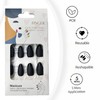 Press On Nails Short Almond Black Nails with Glossy French