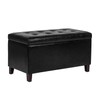 Joveco Storage Ottoman Bench Faux-Leather Rectangular Tufted Ottomans (Rectangular Black)