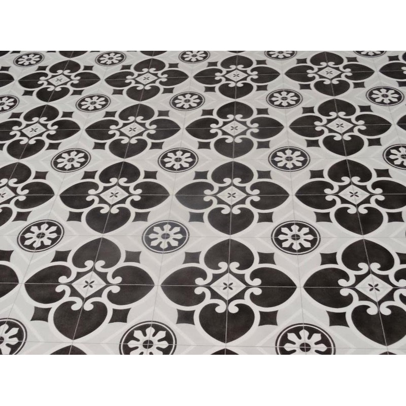 PVC floor covering, vinyl floor in nostalgic retro design, DIN
