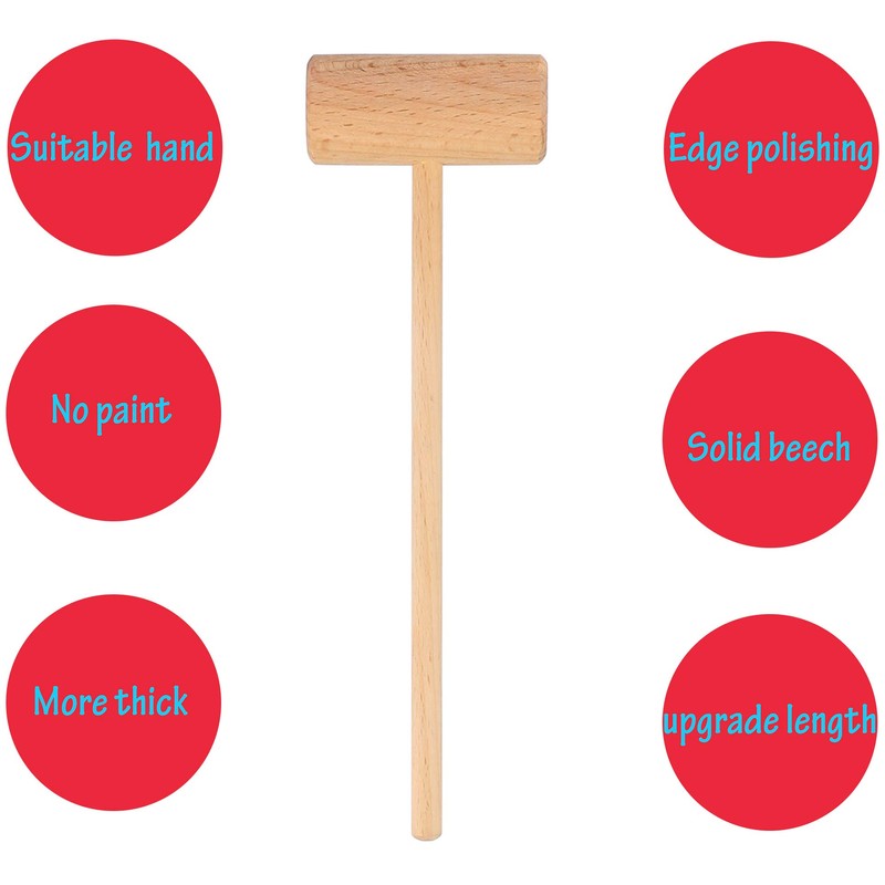 8.26" Wooden Crab Mallets Crab Hammers Lobster Seafood Crackers (16