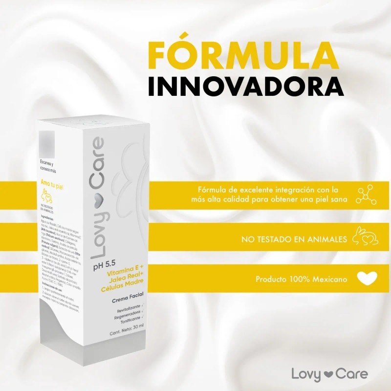 Crema Facial De Vitamina E + Células Madre Y Jalea