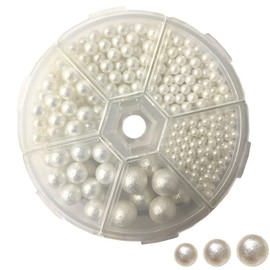 Cotton Pearl, No Hole, Pearl, Round Balls, 6 Sizes, 0.1, 0.1, 0.2, 0.2, 0.3, 0.3, 0.3, 0.4, 0.3, 0.4, 0.3, 0.4 inches (3 mm), 0.2 inches (4 mm), 0.2 inches (6 mm), 0.3 inches (800 mm), Glossy Resin
