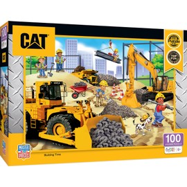 Caterpillar - Building Time 100pc Puzzle - Jigsaw Puzzle with Vibrant Artwork and Durable Pieces - Fun Family Activity, Brain Challenge, and Educational Entertainment for Kids, Teens, and Adults