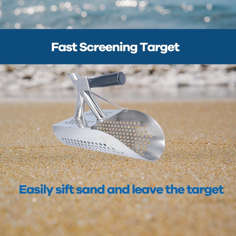 Sand Scoop for Metal Detecting, Heavy Duty Detector Scoop, Long