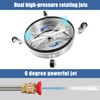 JANZ 16" Pressure Washer Surface Cleaner with 4 Wheels, Stainless