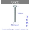TERF® M6 X 40mm Pozi Countersunk Machine Screws Stainless Steel
