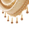 ELKCA Golden Jacquard Swag Waterfall Valance Luxury Curtain Valance for