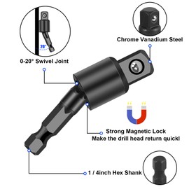 Pyatofyy 3 Pcs Drill Socket Adaptor Set, 1/4", 3/8", 1/2" Drive Master Impact Hex Bit Set, Square Socket Drives, Impact Sockets for Impact Torque Wrench and Cordless Screwdriver