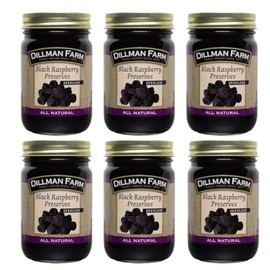 Dillman Farm All Natural Seedless Black Raspberry Preserves - Gluten-Free, Non-GMO, Vegan, Kosher, Eco-Friendly, Preservative Free, Corn Syrup Free - Made in USA, 16oz (Pack of 6)