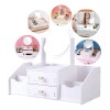 Caja De Almacenamiento De Cosméticos Con Espejos Forma De Ga Blanco