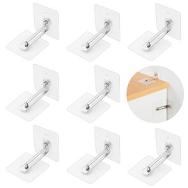 HOTUT Furniture Wall Anchor, 8 Pairs Tilt Protection Furniture Set, No Drilling, Tilt Protection Furniture Wall Anchor for Cupboard, Shelf, Chest of Drawers, Anti Tipping Furniture Straps for Baby