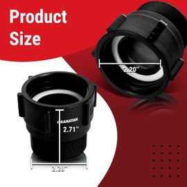 IBC Tote Adapter 275 330 Gallon Tote Water Tank Adapter, IBC Tote Fittings 2" Female Buttress Coarse Thread x 2" Male NPT Pipe Thread