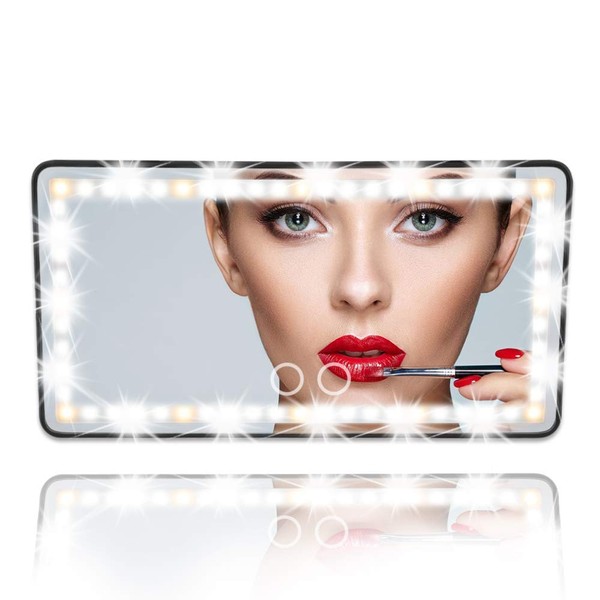 Car Visor Vanity Mirror Rechargeable with 3 Light Modes &