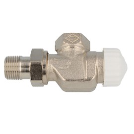 TA Heimeier thermostatic valve base V-exact IIAxial, red brass, nickel plated 1/2 inch, KVS 0.86, 3710-02.000