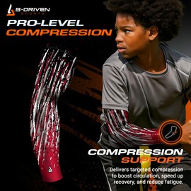 B-Driven Sports Premium Pro-Fit Compression Arm Sleeve for Men & Women - For Sports Protection - Single, Digital Designs