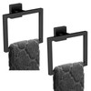 2 Pack Matte Black Hand Towel Holder, Stainless Steel Wall