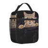 YETTA YANG Cute Funny 3d Cat Portable Lunch Bag Insulated