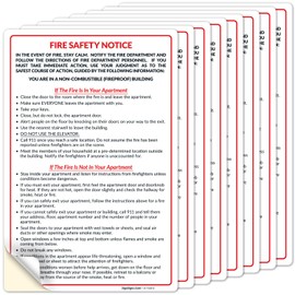Sigo Signs (8 Pack) Fire Safety Notice Fireproof Building Sign, None Fireproof Building, FDNY Sign, Required by NYC HPD, 6x9 Inches, 4 Mil Vinyl Decal Stickers Weather Resistant, Made in USA