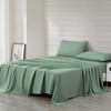 Chezmoi Collection 4-Piece Sage Green Sheet Set Queen Size -