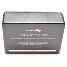 Nushine Jewellery Care Kit - for cleaning, polishing and storing all types of jewellery (Gold polishing Cloth, Silver polishing Cloth, Gem polishing Cloth, Buffing Cloth, Magic Silver Cleaning Plate and Anti-tarnish Jewellery Storage Bag)