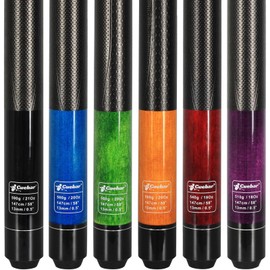 CUEBAR Pool Cues Set of 6, Pool Sticks 18 19 20 21 Oz, 58" 2-Piece House Bar Billiard Cue Sticks with 3D Grip for Adults Men Women - Black Blue Green Orange Red Purple