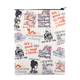 Book Reading Book Cover Book Lovers Book Sleeve Literature Gift Book Club Gift Bookworm Gift TBR Gift Librarian Gift Zipper Pouch (CA-ReadingSpicyBookworm)