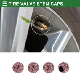Motoforti Tire Valve Stem Caps Tyre Valve Dust Covers 8x16mm Decorative ABS Pink 4 Pcs