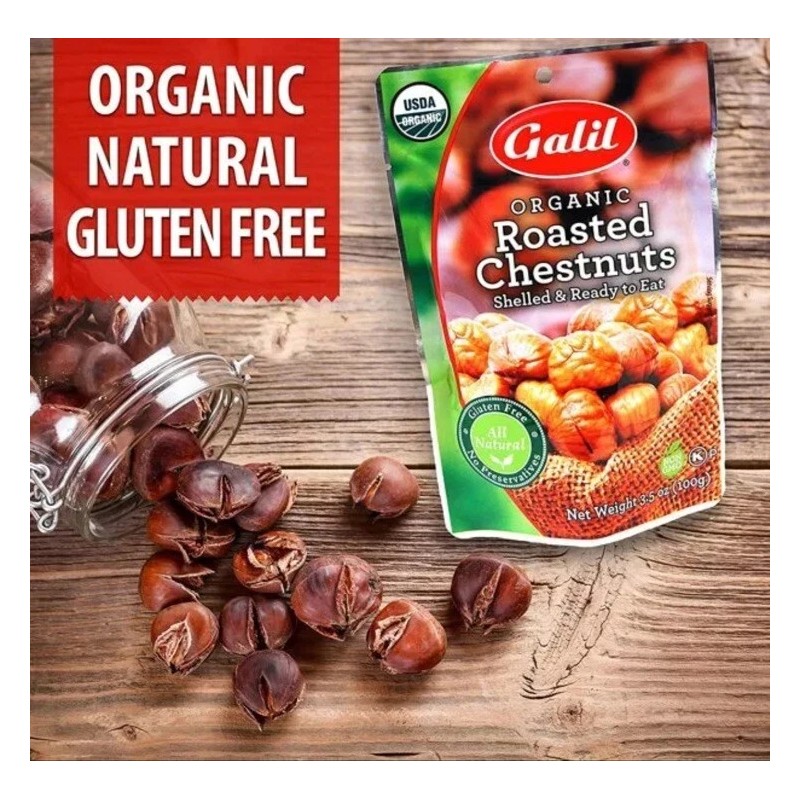 Galil Organic Chestnuts Roasted and Peeled Chestnut Gluten Free Vegan