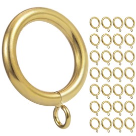 Large Wire Diameter Metal Curtain Ring with Inner Diameter of 32mm, 6.2mm Wire Diameter Fit up 26mm Curtain rods (Gold-29Pcs)