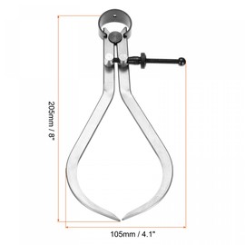 sourcing map Spring Outside Caliper 8 Inch Stainless Steel Adjustable Spring Caliper Bent-Leg for Wood Turning Lathe Projects
