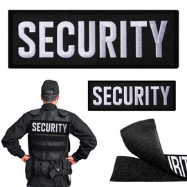 KABAKE 2 Pcs Embroidered Letters Security Patch - Security Badge Hook and Loop Patch for Jacket Vest Bag Hat, 2 Sizes
