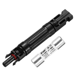sourcing map Solar Fuse Holder 30A 1000V Waterproof PV In-Line Fuse Holders with Fuse Solar Inline Fuse Holder Photovoltaic Connectors for Solar Panel System