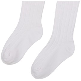 Jefferies Socks Little Girls' Cable Tight, White, 6-8 Years
