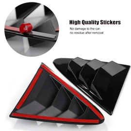 CKE 2pcs for Toyota Corolla 2023 2022 2021 2020 2019 Accessories Sedan Sporty Car Rear Side Window Louvers Air Vent Scoop Shades Cover Trim Blinds -Glossy Black