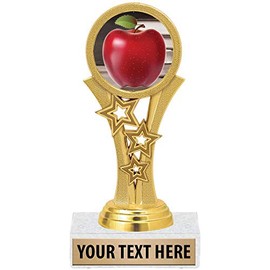 Crown Awards Apple Trophies, 5 1/2" Starbeam Teachers Apple Trophy, Engraving Included Prime