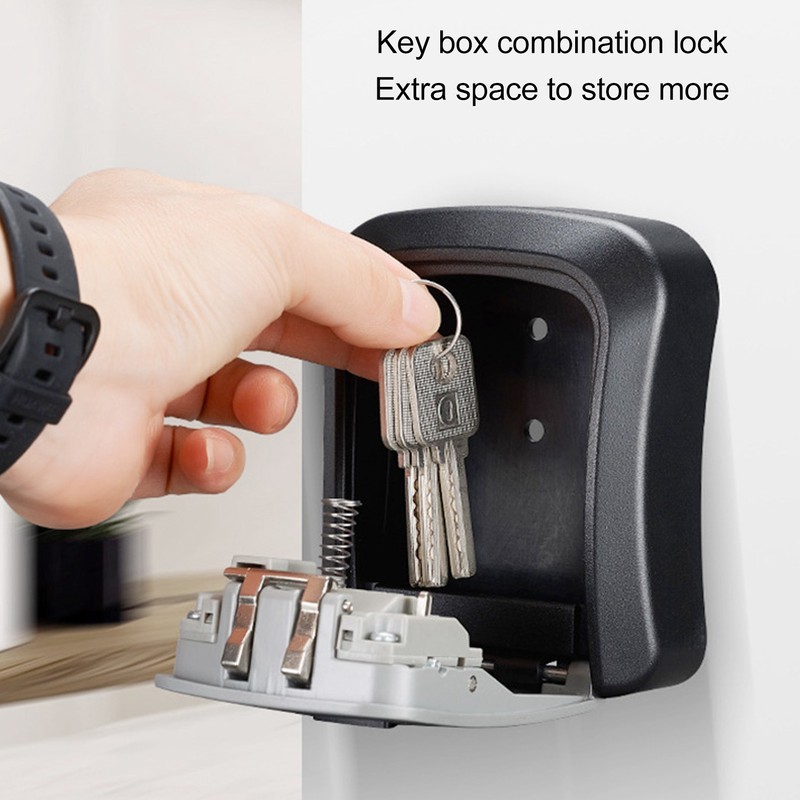 Wall Mounted Key Lock Box Resettable Code Safe Portable Combination