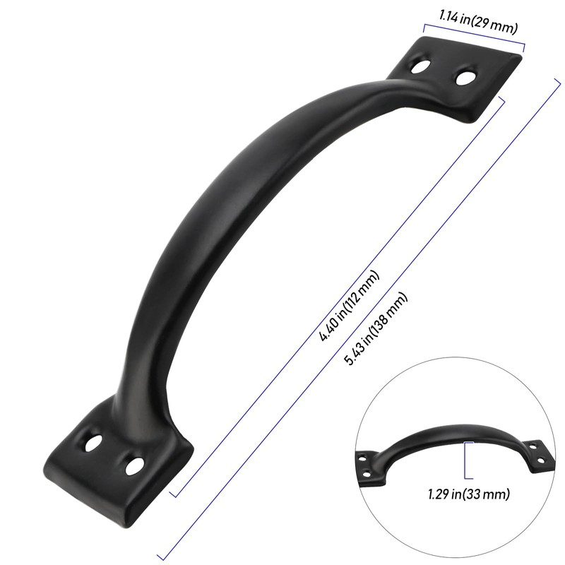 30 Pack Black Metal Gate Handles, 5.4 Inch Door Pull