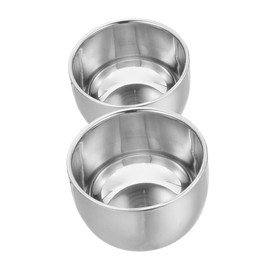 VICASKY 2pcs Double Layer Stainless Steel Shaving Soap Bowl Shave Cup for Men Durable Material Smooth Production for Home Travel Shaving Accessories