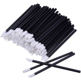 100 Uds pinceles desechables para labios lápiz labial varitas brillantes aplicador lápiz labial probador cepillo para pestañas herramienta de maquillaje negro