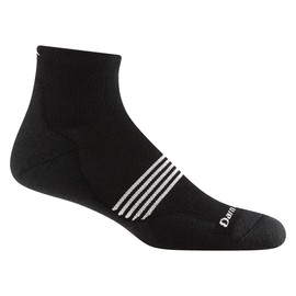 Darn Tough Vermont Men's Element Quarter Lightweight Running Sock (Style 1117) - Black, Medium