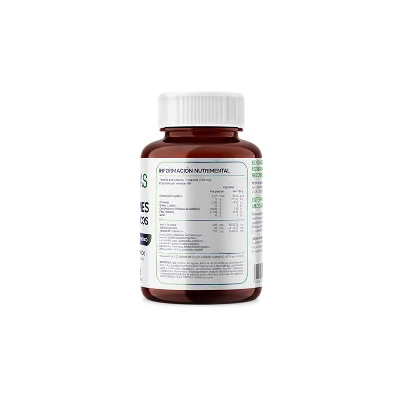 MegaBiotic Probióticos 120 Billones y 11 Cepas90 cápsulas 540mg pporción