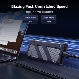 UGREEN 40Gbps M.2 NVMe SSD Enclosure with Cooling Fan, Compatible for MacBook M1 M2 Pro/Max, Compatible with USB4/3.2/3.1/3.0/2.0