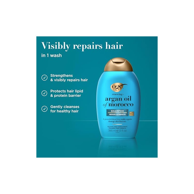 OGX, Shampoo Renovador de Aceite de Argán, 385 ml