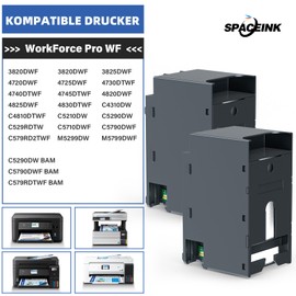 T6715 Maintenance Box (C13T671500) Compatible with Epson Workforce WF-4720DWF WF-4725DWF WF-4730DTWF WF-4740DTWF WF-4825DWF, T6716 ​​Maintenance Box (C13T671600) for WF-C5710DWF (2-pack