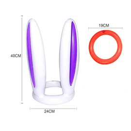 HONGCI 2 Sets Easter Party Toss Game Inflatable Bunny Rabbit Ears Hat Ring Toss Game with 8 Rings for Kids Adults Family Easter Party Favors Fun Games