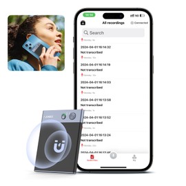 Ajunbee AI Voice Recorder, App Control,Transcribe Summarize & Instant Translation Empowered by ChatGPT,Support 68 Languages,64GB Recording Device,Audio Recorder for Work,Lectures,Meetings,Interviews