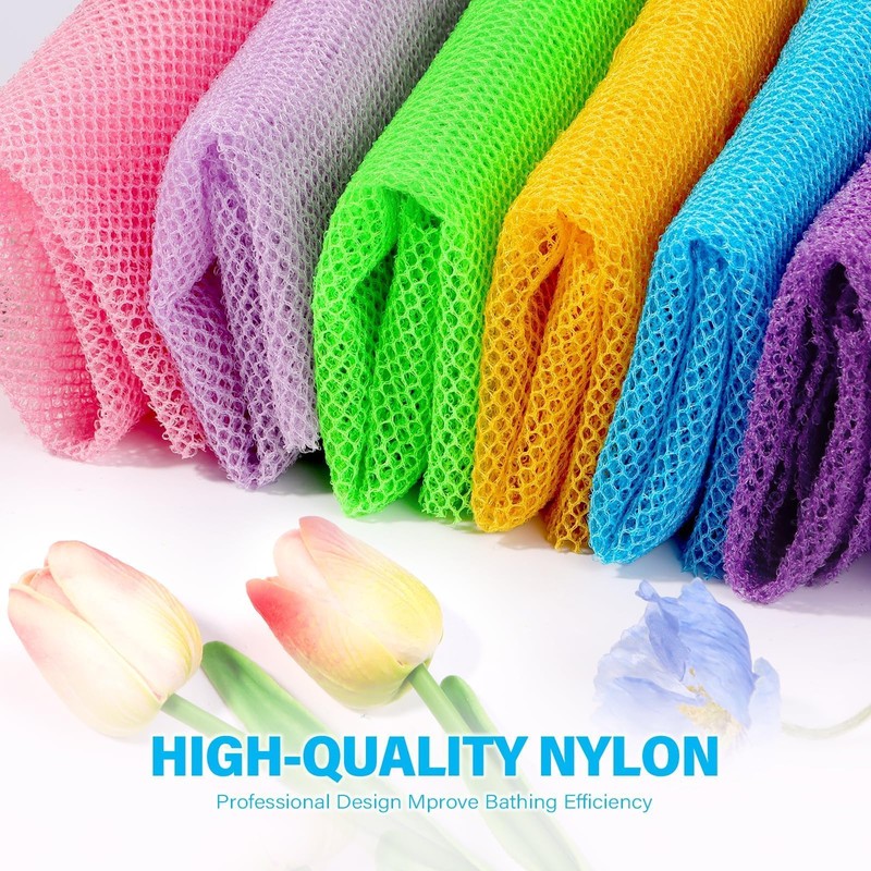 UJFQBH 6 Pieces African Bath Sponge African Net Long Net