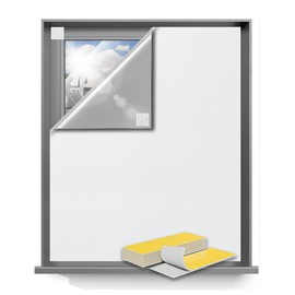 Sumobaby Blackout Curtains for Bedroom Portable 114"x57",Blackout Shades with Hook & Loop Tapes,100% Black Out Window Cover,Blinds for Windows Easy to Cut Fit for Baby Room and TV Room (White)