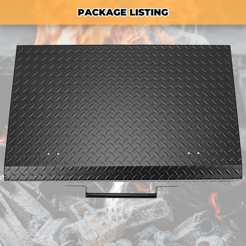 ECOTRIC Griddle Cover Lid Powder Coated Black Aluminum Compatible with